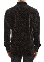Black Gold Leopard Velvet Shirt