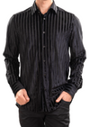 Black Herringbone Sheer Velvet Shirt