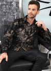 Black Gold Crush Velvet Shirt