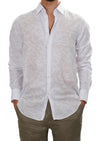 White Beige Geo Paneled Shirt