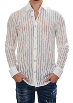 White Geo Silver Lining Lace Shirt