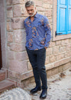 Royal Blue Luxe Paisley Silky Shirt
