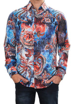 Blue Freestyle Paisley Silky Shirt