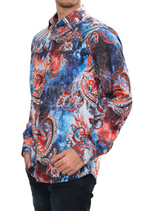 Blue Freestyle Paisley Silky Shirt