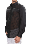 Black Diamond Studded Lace Shirt