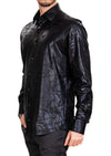 Black Foiled "Mirror" Knit Shirt