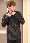 Black Checker Knit Shirt
