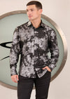 Black Silver Splash Knit Shirt