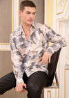 White Beige Snake Knit Shirt