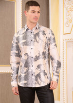 White Beige Snake Knit Shirt