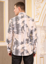 White Beige Snake Knit Shirt