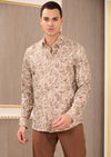 Beige Gold Paisley Knit Shirt