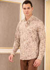 Beige Gold Paisley Knit Shirt