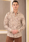 Beige Gold Paisley Knit Shirt