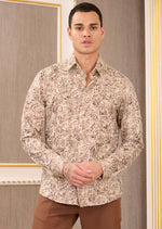 Beige Gold Paisley Knit Shirt