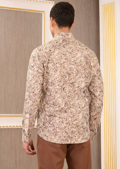 Beige Gold Paisley Knit Shirt