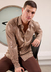 Beige Gold Brush Knit Shirt