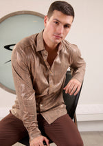 Beige Gold Brush Knit Shirt