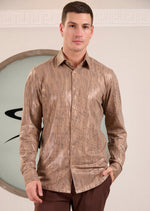 Beige Gold Brush Knit Shirt
