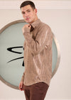 Beige Gold Brush Knit Shirt
