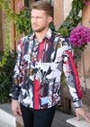 Red Free Style Art Silky Shirt