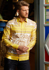 Yellow White Baroque Silky Shirt