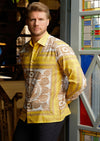 Yellow White Baroque Silky Shirt