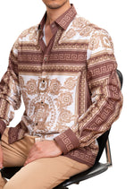 Brown Baroque Silky Shirt