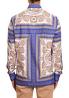 Purple Beige Baroque Silky Shirt