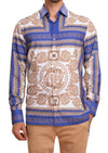 Purple Beige Baroque Silky Shirt
