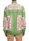 Green Beige Baroque Silky Shirt