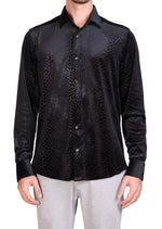 Black Emboss Snake Velvet Shirt