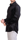 Black Emboss Snake Velvet Shirt