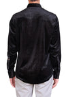 Black Emboss Snake Velvet Shirt