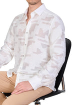 White Aztec Sheer Lace Shirt
