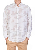 White Aztec Sheer Lace Shirt