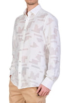 White Aztec Sheer Lace Shirt