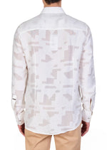 White Aztec Sheer Lace Shirt