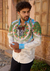White Palm Mosaic Lace Shirt