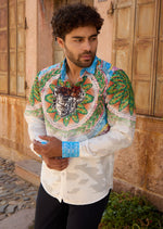 White Palm Mosaic Lace Shirt