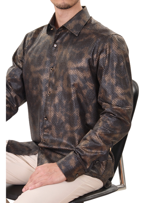 Black Gold Snake Knit Shirt