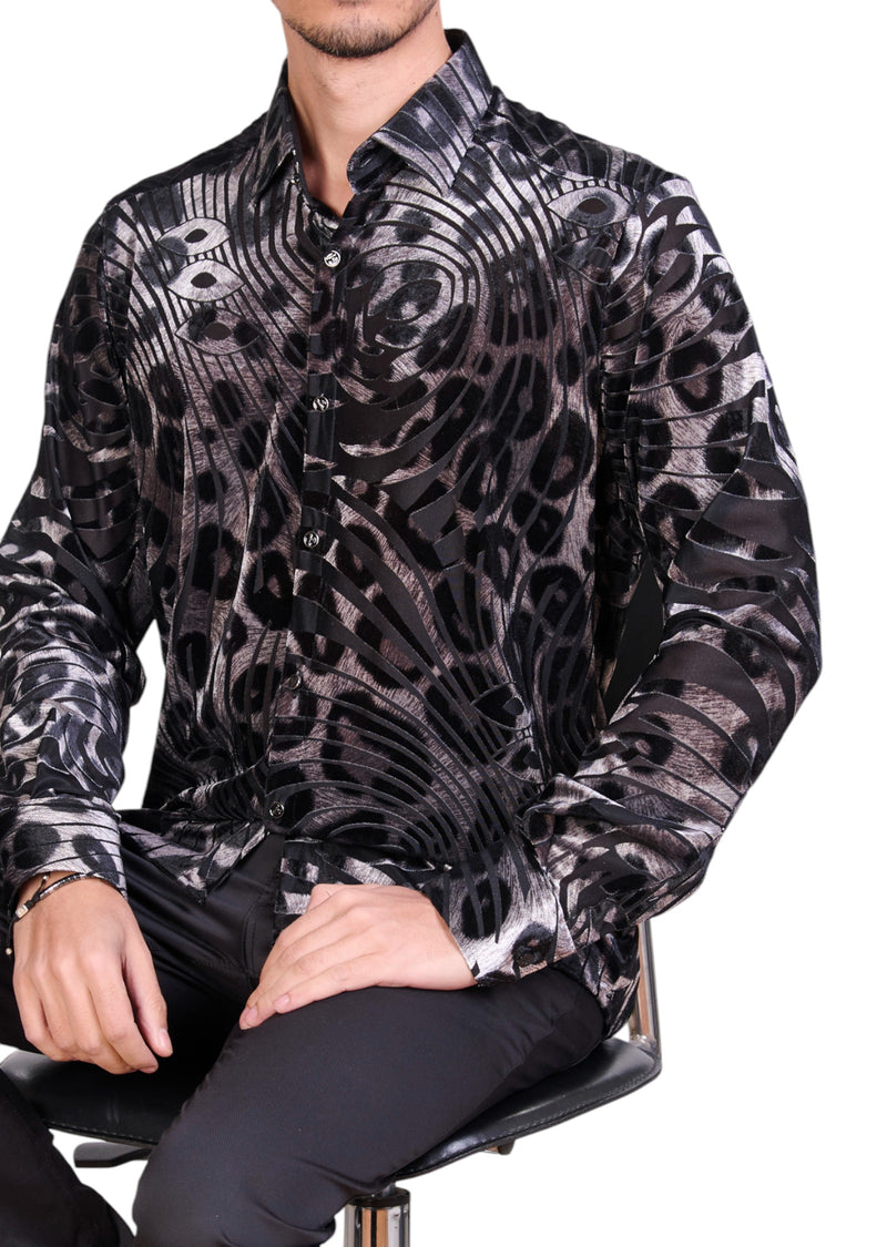 leopard dress shirt for mens OppoSuits Men's The Jag Long Sleeve Shirt, Beige, Large, Cotton