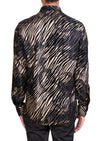 Black Gold Flame Velvet Shirt