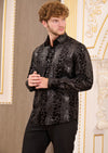 Black Alligator Luxe Velvet Shirt