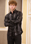 Black Alligator Luxe Velvet Shirt
