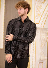 Black Alligator Luxe Velvet Shirt