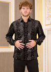 Black Alligator Luxe Velvet Shirt