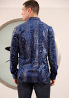 Royal Blue Alligator Velvet Shirt