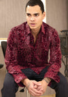 Burgundy Alligator Velvet Shirt