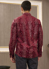 Burgundy Alligator Velvet Shirt